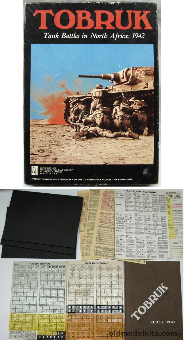 Avalon Hill Tobruk Tank Battles in North Africa 1942 Strategy Board Game, 841 plastic model kit
